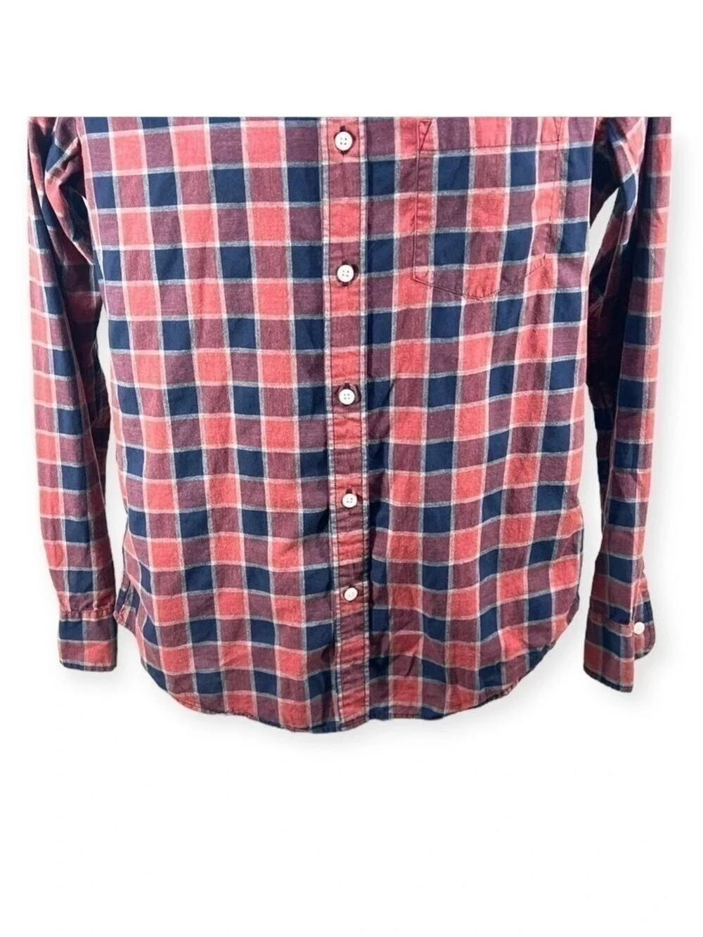 J Crew Men’s Long Sleeves Buttons Down Slim Plaid Heather Cotton Shirt Size M